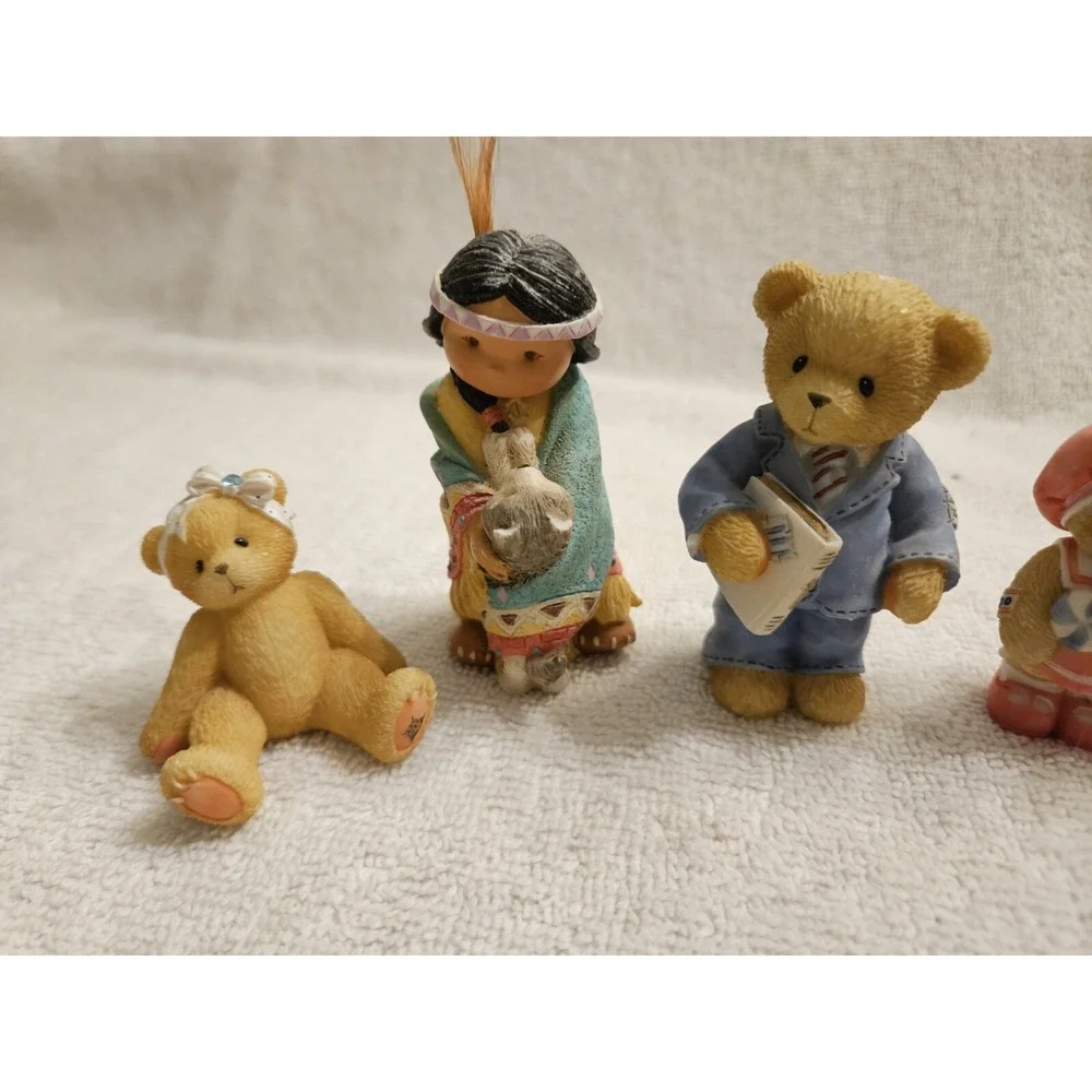 Vintage Enesco‎ Cherished Teddies 90s Figurines Lot Of 6 Dances With Wolves